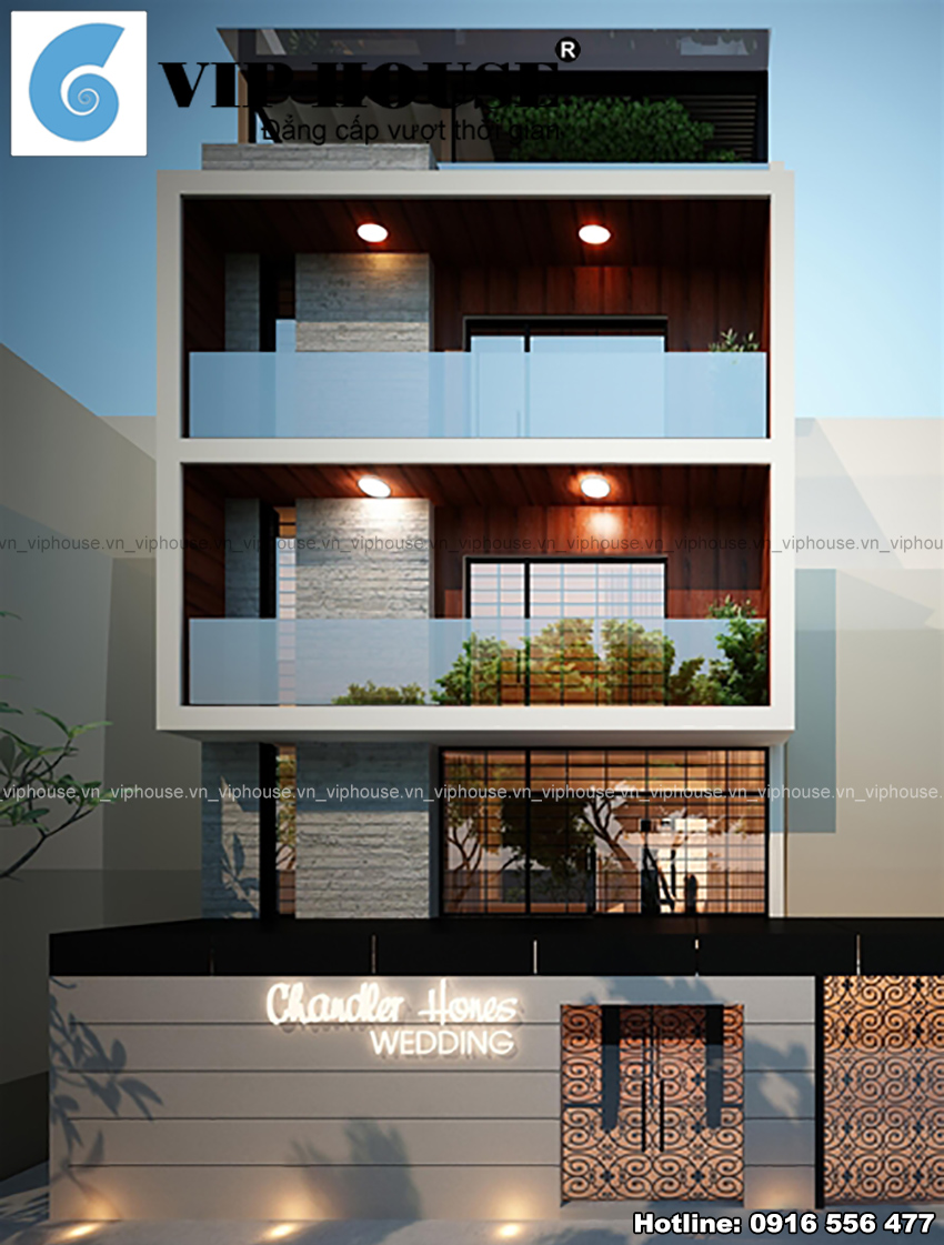 Thiết kế nhà ở kết hợp Studio 4,5 tầng phong cách hiện đại